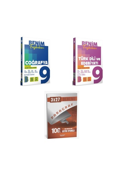 2027 Benim Hocam 9. Sınıf Benim Fasikülüm Coğrafya + Edebiyat Türk Dili Ve Edebiyatı Soru + Ankapade 3'lü Set