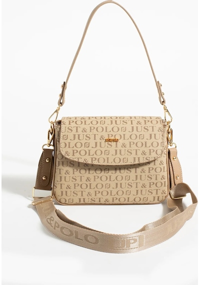 Just Polo Kadın Kum 2 Bölmeli Omuz Çantası Monogram 2197mh Lacivert 77324073