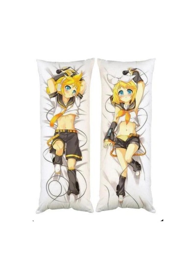 Owl Bag Kagamine Rin And Len Desenli Çift Yön Baskılı Sarılma Yastığı Kılıfı Çok Renkli