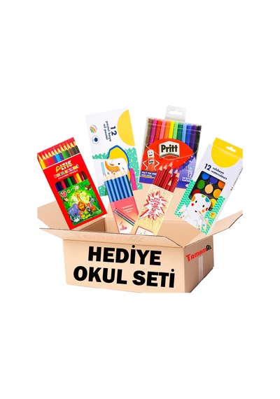 Ilk Okul Seti Kuru Sulu Pastel Keçeli Boya Kalem Kırmız