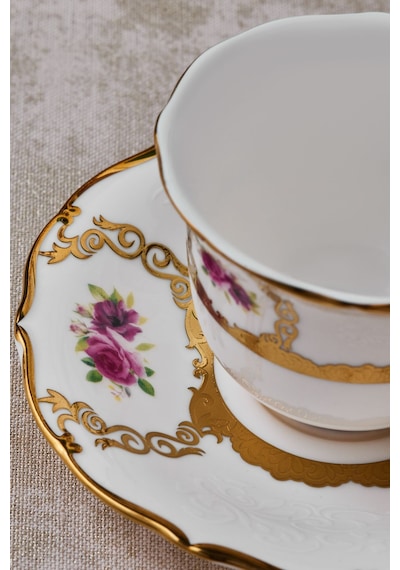 Karaca  Royal Bone Elizabeth 6 Kişilik Kahve Fincan Takımı 90 Ml
