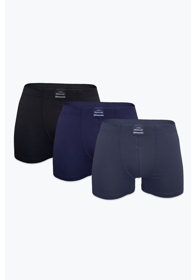 Malabadi Erkek 3'lü Siyah Lacivert Füme Premium Collection Modal Boxer 3m251 Siyah-lacivert-füme
