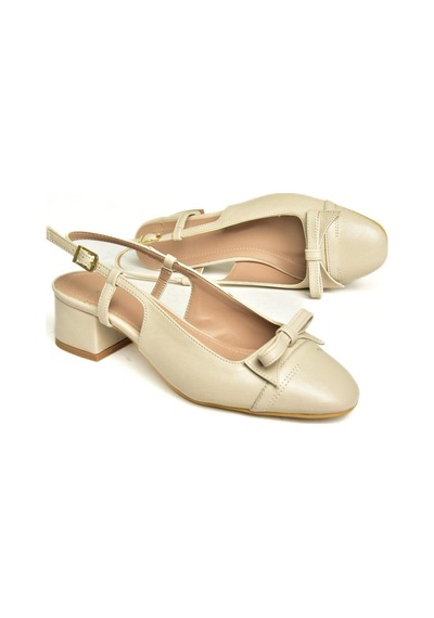 Fox Shoes U404703609 Bej Alçak Topuklu Kadın Ayakkabı Bej