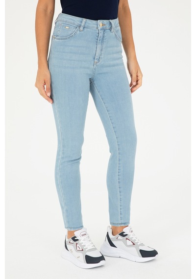 U.S. Polo Assn. Kadın Açık Mavi Skinny High Waist Fit Jean Pantolon 50280332-DN0021