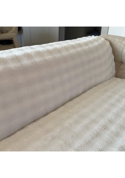 Tavşan Tüyü Koltuk Örtüsü 170x215 Beyaz