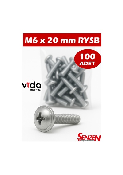 M6x20 Pul Başlı Rysb Vida 100 Lü 1