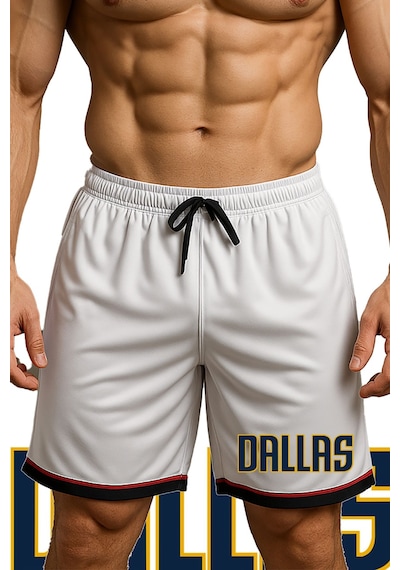 Top Glory Cepli Dallas Baskılı Basketbol Şortu Spor Şort