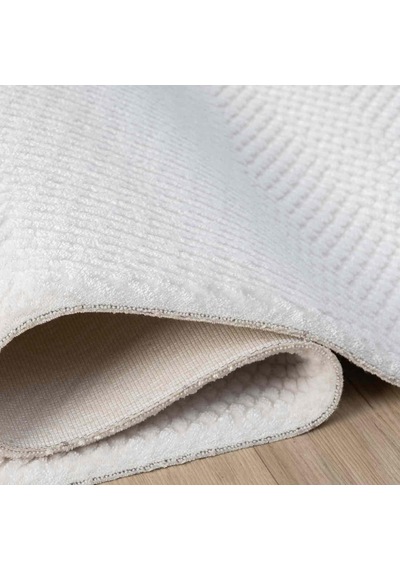 Krem Ton Sür Ton Kabartmalı Modern Halı - Mk0556krl
