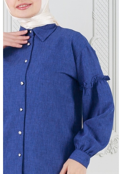 Sevitli Kolu Fırfır Detaylı Tunik-lacivert-3618-lacivert Lacivert Sevitli Kolu Fırfır Detaylı Tunik-lacivert-3618-lacivert Lacivert
