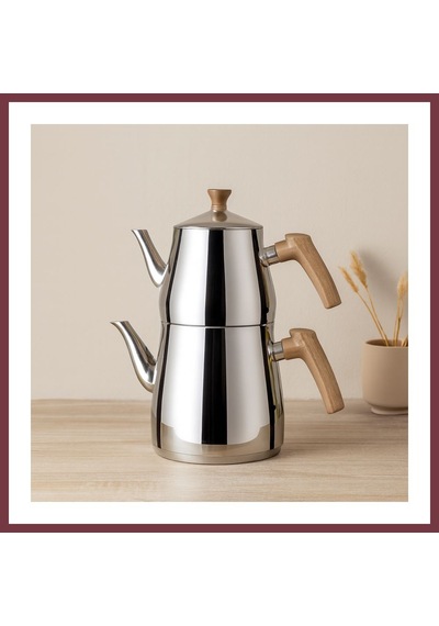 Storeşahin Aile Boy Çelik Çaydanlık Seti 1.5l + 2.75l - Kendinden Süzgeçli Shn0720