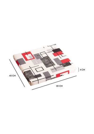 Tr Sandalye Oturum Minderi Desenli 40x40x4 Bağcıklı Çıkarılabilir Kılıflı Çökme Yapmaz Siyah 2'li Genel