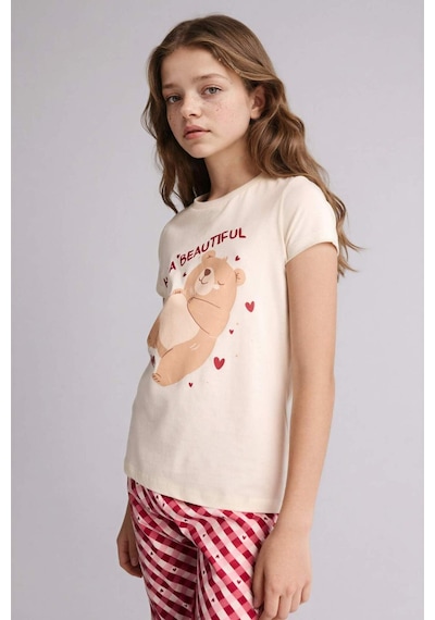 Defacto Regular Fıt 2li Pijama Takımı Kız Çocuk H0151a826sper103 Ekru-er103 Defacto Regular Fıt 2li Pijama Takımı Kız Çocuk H0151a826sper103 Ekru-er103