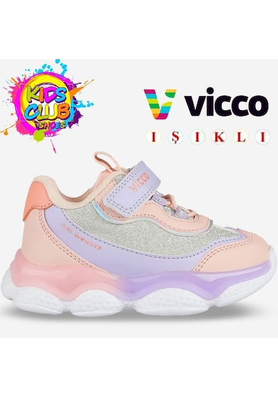 Vicco Salvador Işıklı Ortopedik Çocuk Spor Ayakkabı Pudra