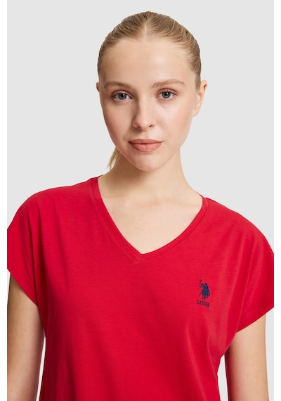 U.S. Polo Assn. U.s. Polo Assn. Kadın Kırmızı Tişört Basic 50323541-vr171 Basıc Kırmızı