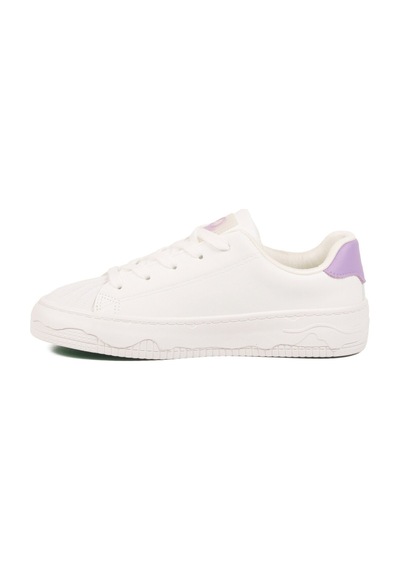 United Colors Of Benetton Beyaz Pudra Bağcıklı Kadın Sneaker Bnı-10102 Z Beyaz - Pudra