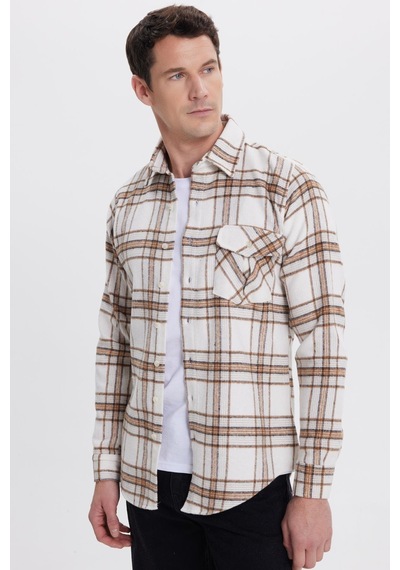 Tudors Erkek Slim Fit Dar Kesim Kareli Tek Cepli Oduncu Gömlek-41974 Çok Renkli Tudors Erkek Slim Fit Dar Kesim Kareli Tek Cepli Oduncu Gömlek-41974 Çok Renkli
