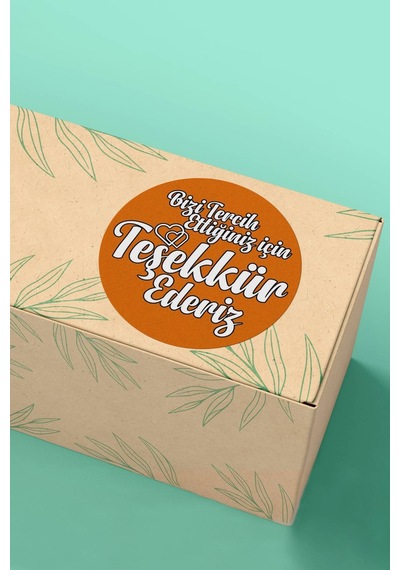 Teşekkür Ederiz Turuncu Kargo Sticker 3x3cm St2155 Çok Renkli