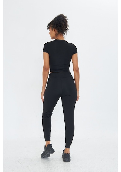Lesa Wear Yüksek Bel Toparlayıcı Ve Sıkılaştırıcı Likralı Jogger Eşofman Altı Joggers Siyah