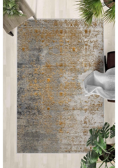 Kaymaz Taban Yıkanabilir Halı Mutfak, Salon, Yatak Odası İçin Modern Dijital Baskı Halı Slnhalı58 - 230 Çok Renkli