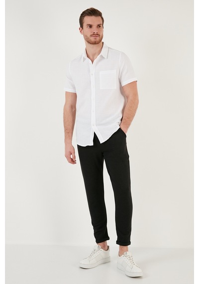 Buratti Pamuklu Regular Fit Kısa Kollu Erkek Gömlek Cf24S128230 Beyaz