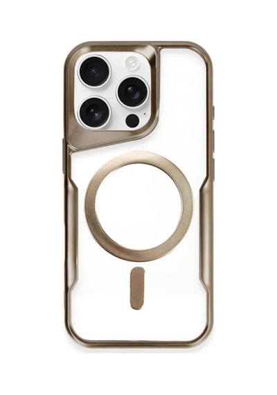 İphone 15 Pro Kılıf Boyi Magsafe Silikon Kapak - Kahverengi