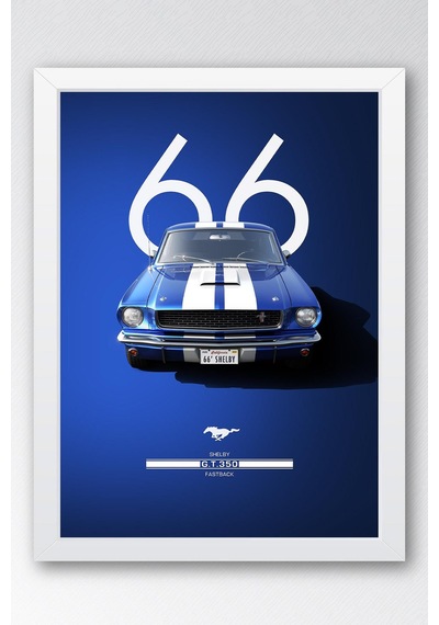 1966 Ford Mustang Shelby Gt350 Çerçeveli Tablo - Special Edition Car Poster