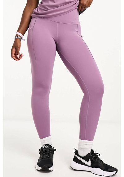Nike Dri Fit Universa High Rise 7/8 Length Kadın Yüksek Bel Lazer Kesim Toparlayıcı 2 Cepli Dalgıç Kumaş Tayt Lila Lila