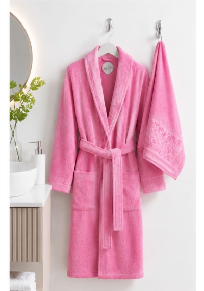 Belinis %100 Pamuk Otel & Spa Kalitesinde Yumuşak Yüksek Su Emici 1 Adet Bornoz 1 Adet 50 X90 Cm Havlu Pembe Belinis %100 Pamuk Otel & Spa Kalitesinde Yumuşak Yüksek Su Emici 1 Adet Bornoz 1 Adet 50 X90 Cm Havlu Pembe