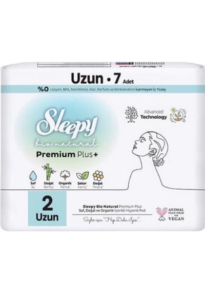 Sleepy Ped Bio Natural Premium Plus + No : 2 Uzun 7 Li