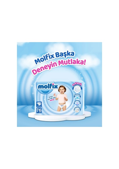 Molfix Bebek Bezi 6 Beden E.large Hiper Ekonomi Paketi 124Adet