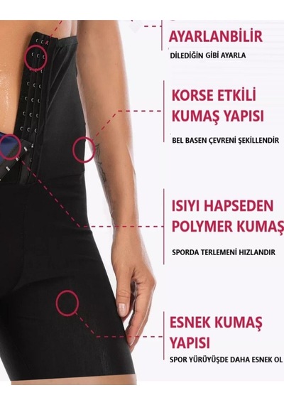 Mistirik Sauna-şort Unisex Yağ Yakan  Termal Giyim Sauna Şort Siyah