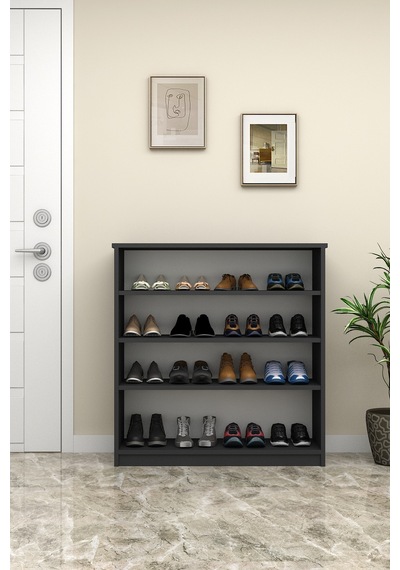 Asra Trend 4 Katlı Açık Raflı Ayakkabılık A-32 %100 MDF Modern Bot Uyumlu Düzenleyici Antrasit Asra Trend 4 Katlı Açık Raflı Ayakkabılık A-32 %100 MDF Modern Bot Uyumlu Düzenleyici Antrasit