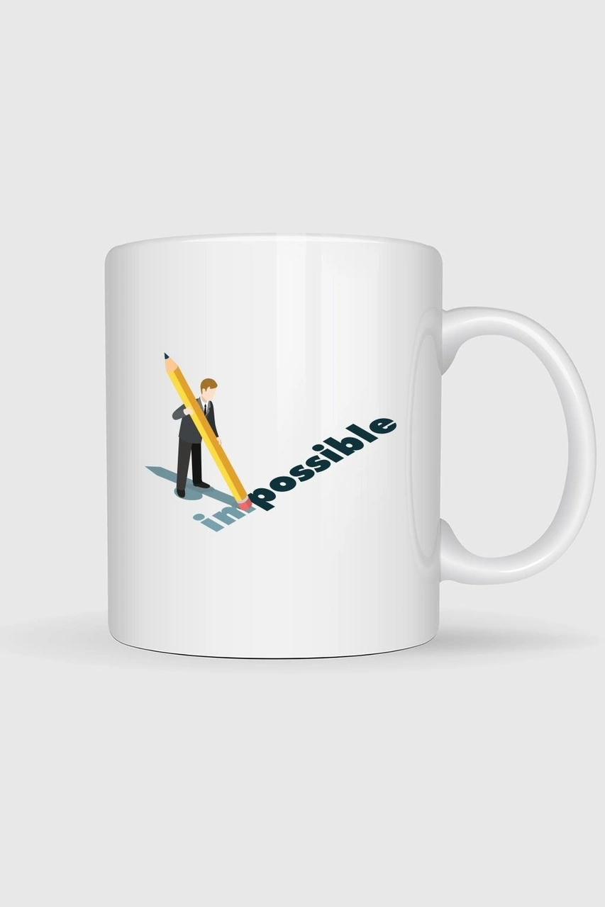 İmpossible - İmkansız Tasarımlı Kupa Bardak Beyaz