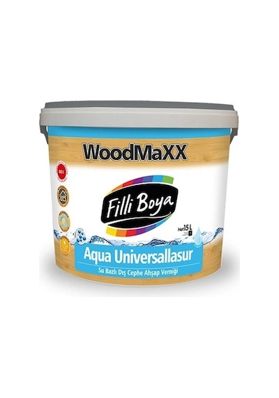 Filli Boya Woodmaxx Aqua Universallasur Su Bazlı Ahşap Dış Cephe Verniği Renksiz 2.5 Lt.
