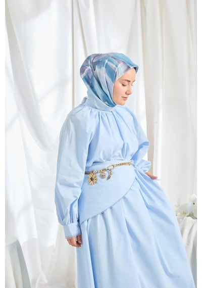 Silk Home %100 Twill İpek Eşarp S545 Bebe Mavisi
