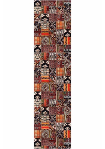 Renkli Kaymaz Patchwork Kesme Rulo Özel Ölçülü Yolluk Ar981n11 Çok Renkli