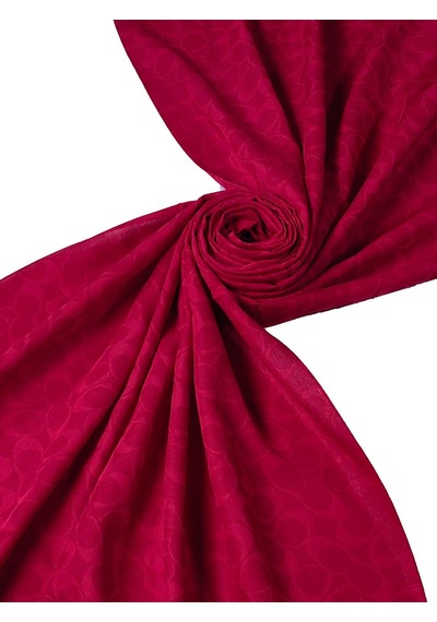 Mim Eşarp Işıl İpek - Pamuk Jakarlı C Desen Şal 75x190 Cm Bordo