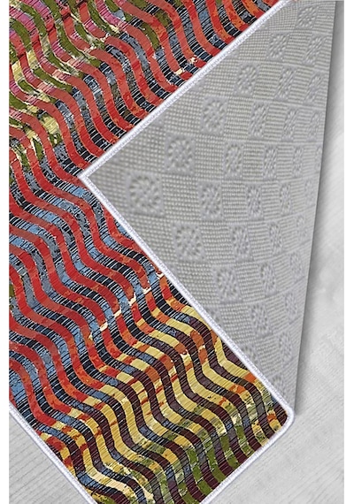 Rovigo Home Dijital Baskı Yıkanabilir Kaymaz Taban Salon Halısı  RVG1735 Çok Renkli