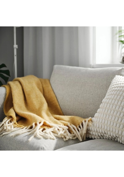 Ikea Klıppoxel Polar Koltuk Örtüsü Tek Kişilik 130 X 170 Cm Hardal