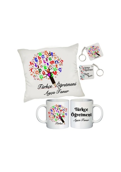 Türkçe Öğretmenine Isimli Hediye Seti - Öğretmenler Günü Hediyesi