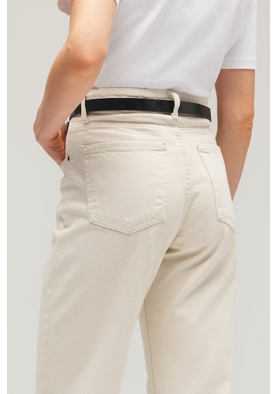 Sââde Kadın Yüksek Bel Mary Vintage Straight Fit Jean Pantolon Taş