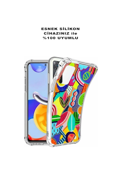 Samsung Galaxy J6 Uyumlu Retro Color 6 Baskılı Şeffaf Köşe Korumalı Antişok Kılıf