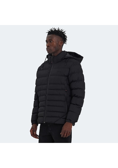 Slazenger HADI IN Erkek Kapüşonlu Şişme Siyah Mont & Kaban