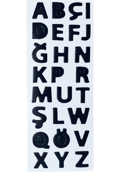 Sticker Kabartmalı Stiker Defter, Planlayıcı Etiket Siyah Harfler Cb398 16x7 Cm