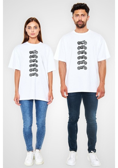 Noıssey Ko Butadigi Beyaz Unisex Oversize Tişört T-shirt Os11409