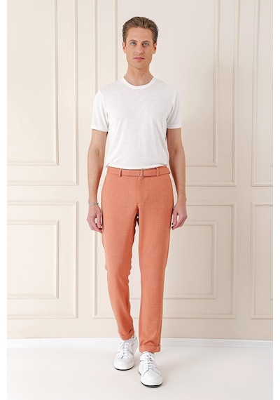 Efor Comfort Fit Belden Kumaş Kemerli Pamuk Oranj Jogger Pantolon P 1154 Turuncu