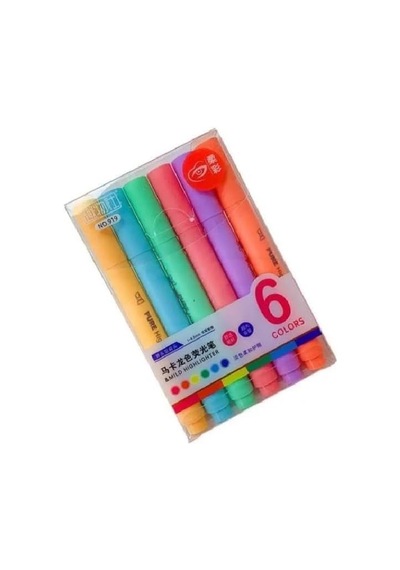 Pastel Renk Fosforlu İşaretleme Kalemi 6'lı Set, İşaretleme Kalemi, Okul Ve Öğrenciler İçin Çok Renkli