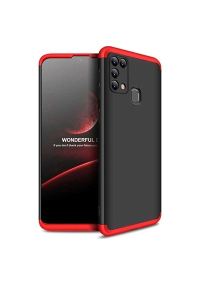 Galaxy M31 Kılıf Zore Ays Kapak Siyah-Kırmızı