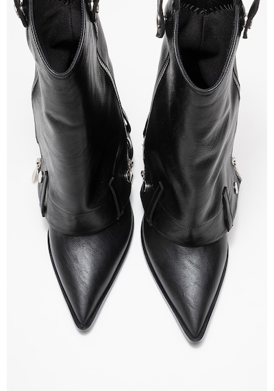 Luvishoes Luvi Shoes Lola Siyah Fermuarlı Sivri Burunlu Kadın Topuklu Bot Siyah