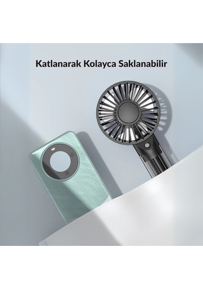 Warmco K31 Su Püskürtmeli Şarjlı El Vantilatörü Taşınabilir Masaüstü Standlı 3 Kademeli Serinletici Mini Soğutucu Fan Pembe